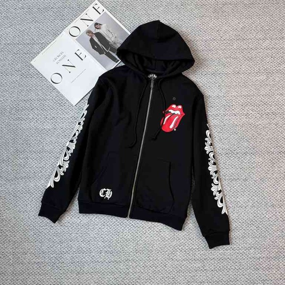 Chrome Hearts Black Hoodie with Red and White Accents - Picture 1 of 9